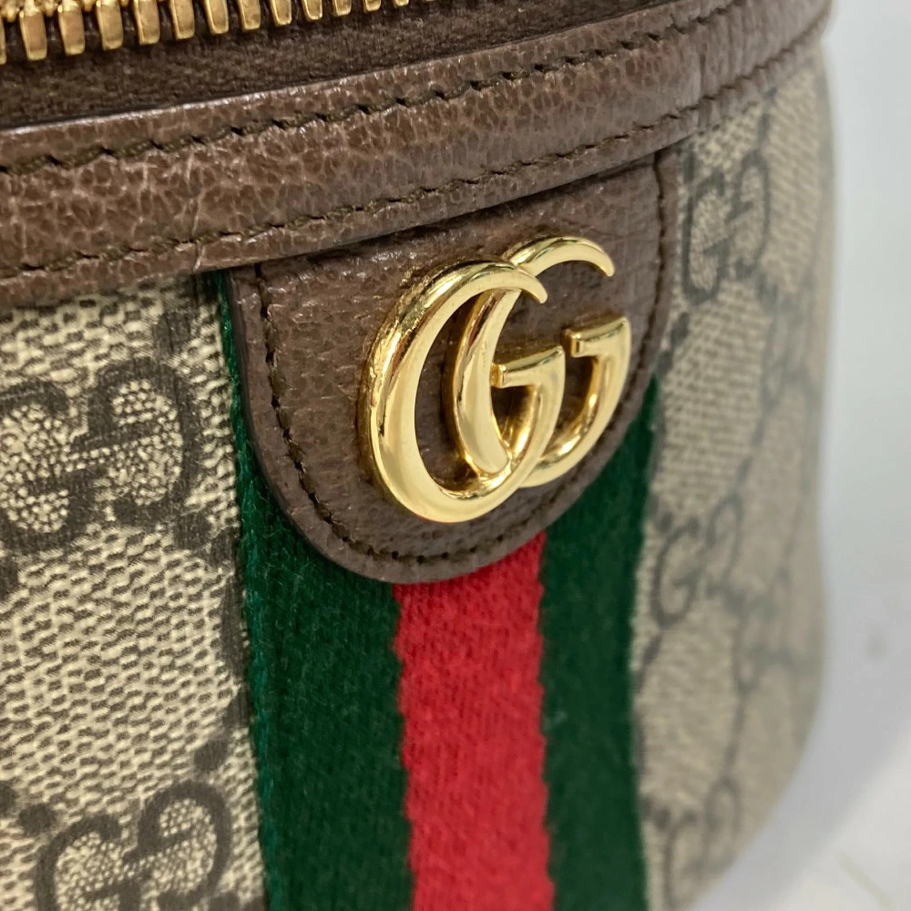 Gucci Ophidia Handbag Case Cosmetic GG Sherry Bag Mirror Vanity Beige Supreme - Picture 5 of 15